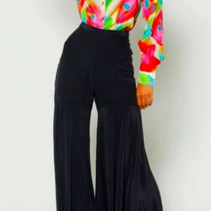 Gorman Black Silk Flared Pants Size 8 